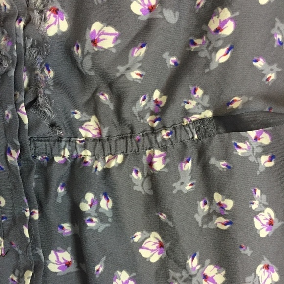 American Eagle Floral Mini Dress Small Grey Raw Edges - Picture 6 of 13